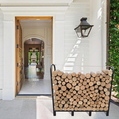 Artibear Firewood Rack Stand 4.1ft Heavy Duty Logs Holder - Matte Black - Fab Heavy Parts