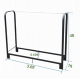 Artibear Firewood Rack Stand 4ft Heavy Duty Logs Holder - Matte Black - Fab Heavy Parts