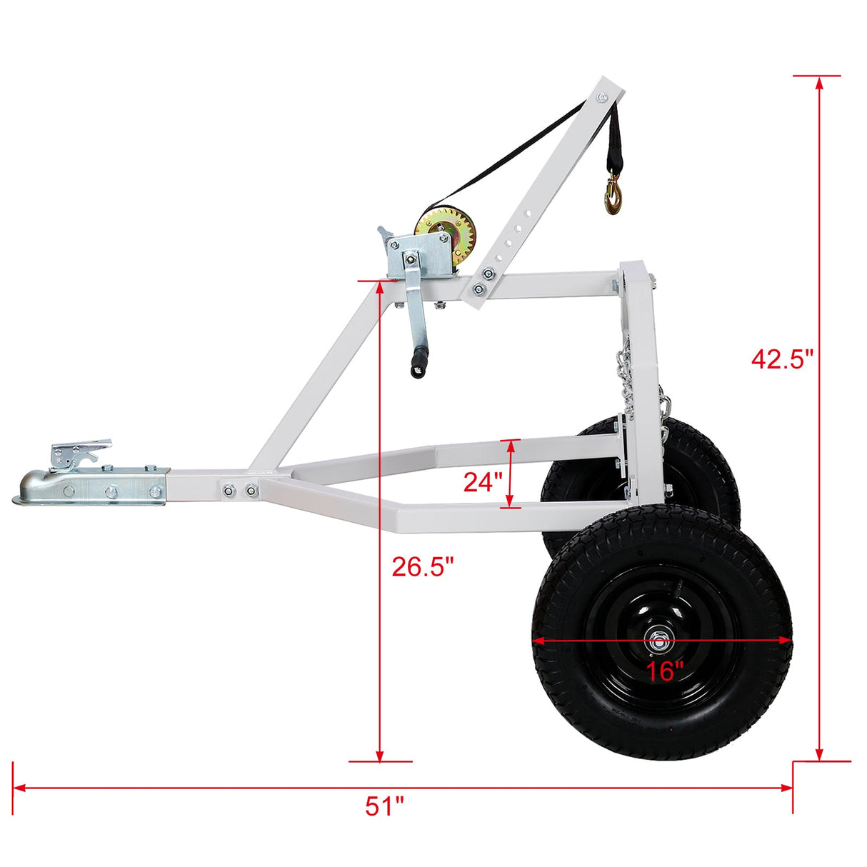 ATV Log Skidding Arch and Holder 1,000 - Lb. Capacity 24in Dia. Cream White - Fab Heavy Parts