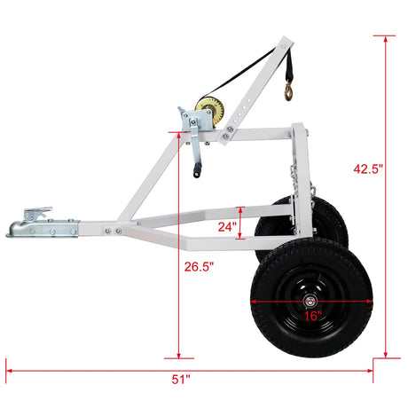 ATV Log Skidding Arch and Holder 1,000 - Lb. Capacity 24in Dia. Cream White - Fab Heavy Parts