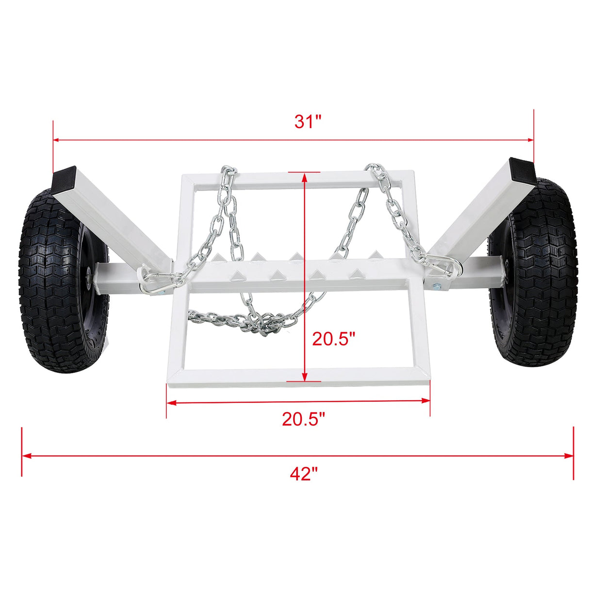 ATV Log Skidding Arch and Holder 1,000 - Lb. Capacity 24in Dia. Cream White - Fab Heavy Parts