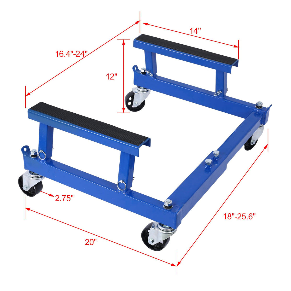 ATV Motorcycle Engine Cradle Dolly 1500lbs - Blue - Fab Heavy Parts