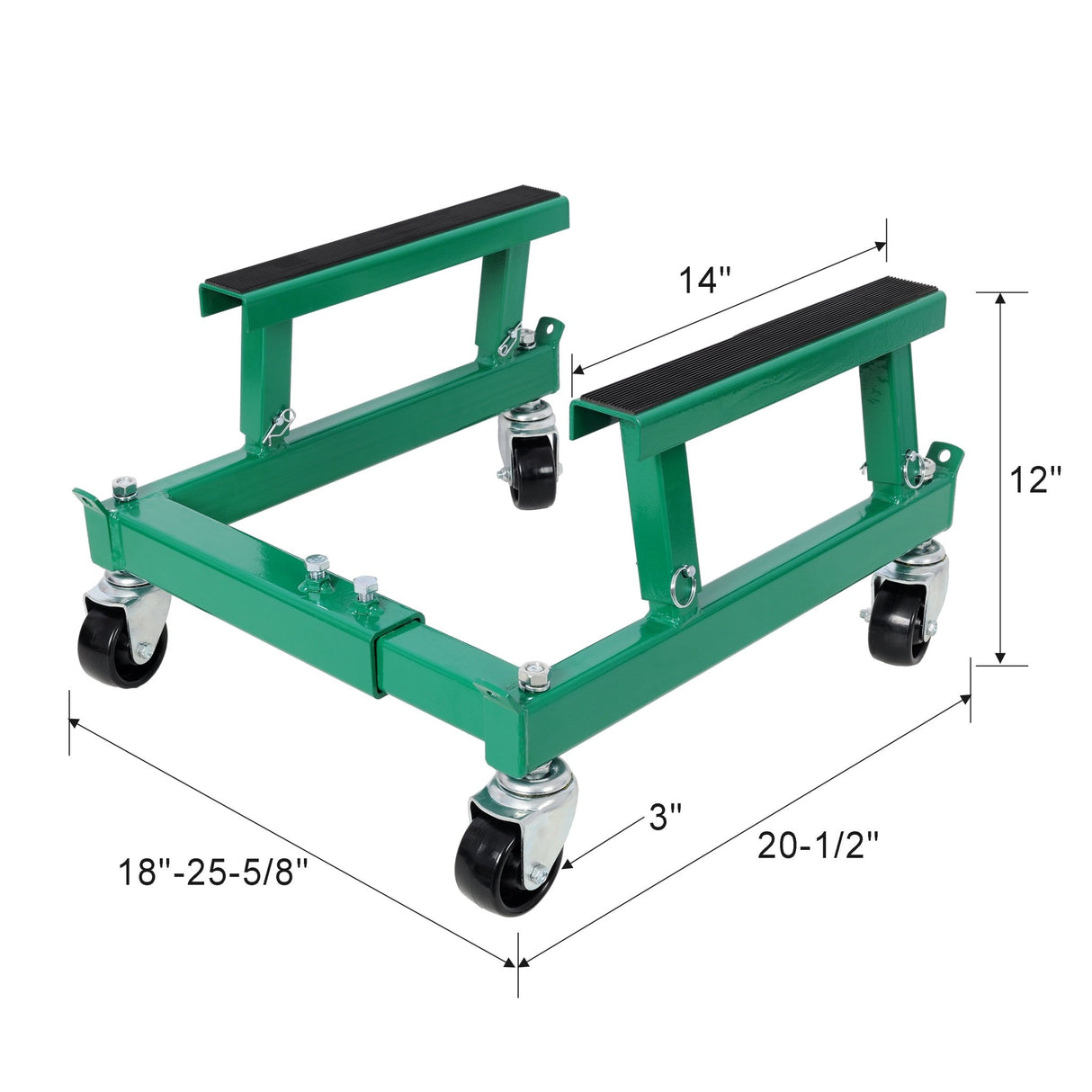 ATV Motorcycle Engine Cradle Dolly 1500lbs Capacity - Green - Fab Heavy Parts