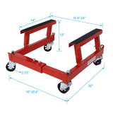 ATV Motorcycle Engine Cradle Dolly 1500lbs - Red - Fab Heavy Parts