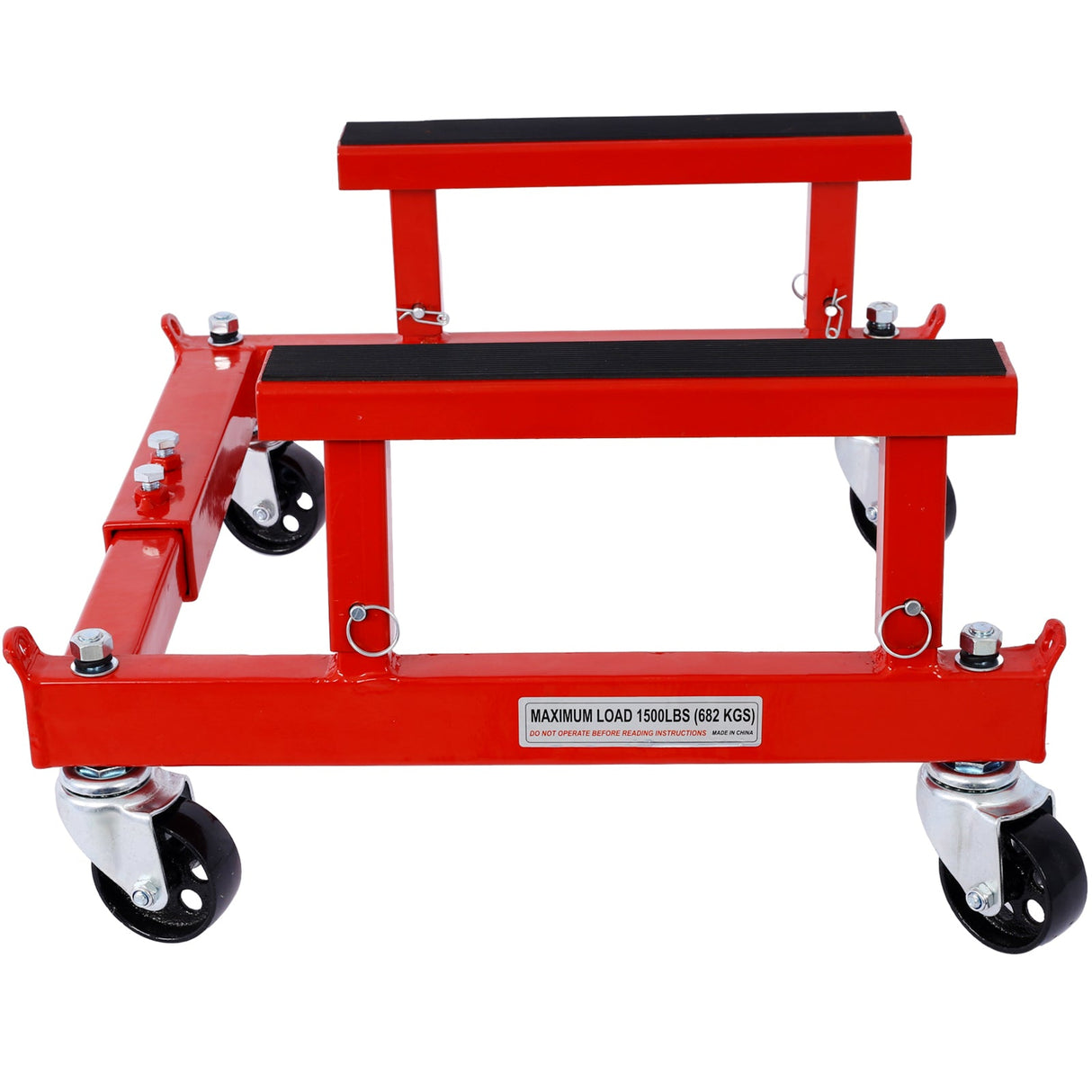 ATV Motorcycle Engine Cradle Dolly 1500lbs - Red - Fab Heavy Parts
