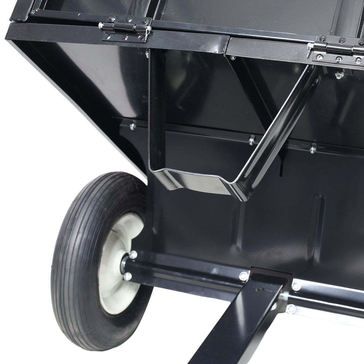 ATV Trailer Steel Dump Cart 750lbs 22 Cubic Feet with Heavy Duty Tow Behind Carts and Removable Sides - Fab Heavy Parts