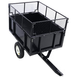 ATV Trailer Steel Dump Cart 750lbs 22 Cubic Feet with Heavy Duty Tow Behind Carts and Removable Sides - Fab Heavy Parts