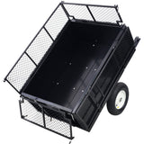 ATV Trailer Steel Dump Cart 750lbs 22 Cubic Feet with Heavy Duty Tow Behind Carts and Removable Sides - Fab Heavy Parts