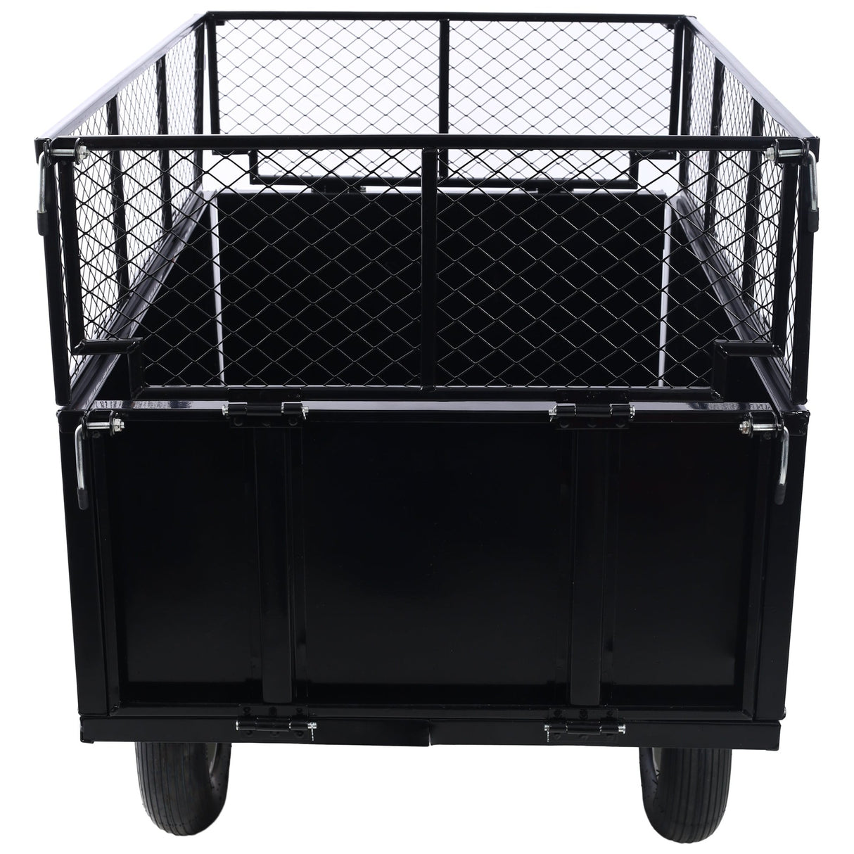 ATV Trailer Steel Dump Cart 750lbs 22 Cubic Feet with Heavy Duty Tow Behind Carts and Removable Sides - Fab Heavy Parts