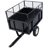 ATV Trailer Steel Dump Cart 750lbs 22 Cubic Feet with Heavy Duty Tow Behind Carts and Removable Sides - Fab Heavy Parts