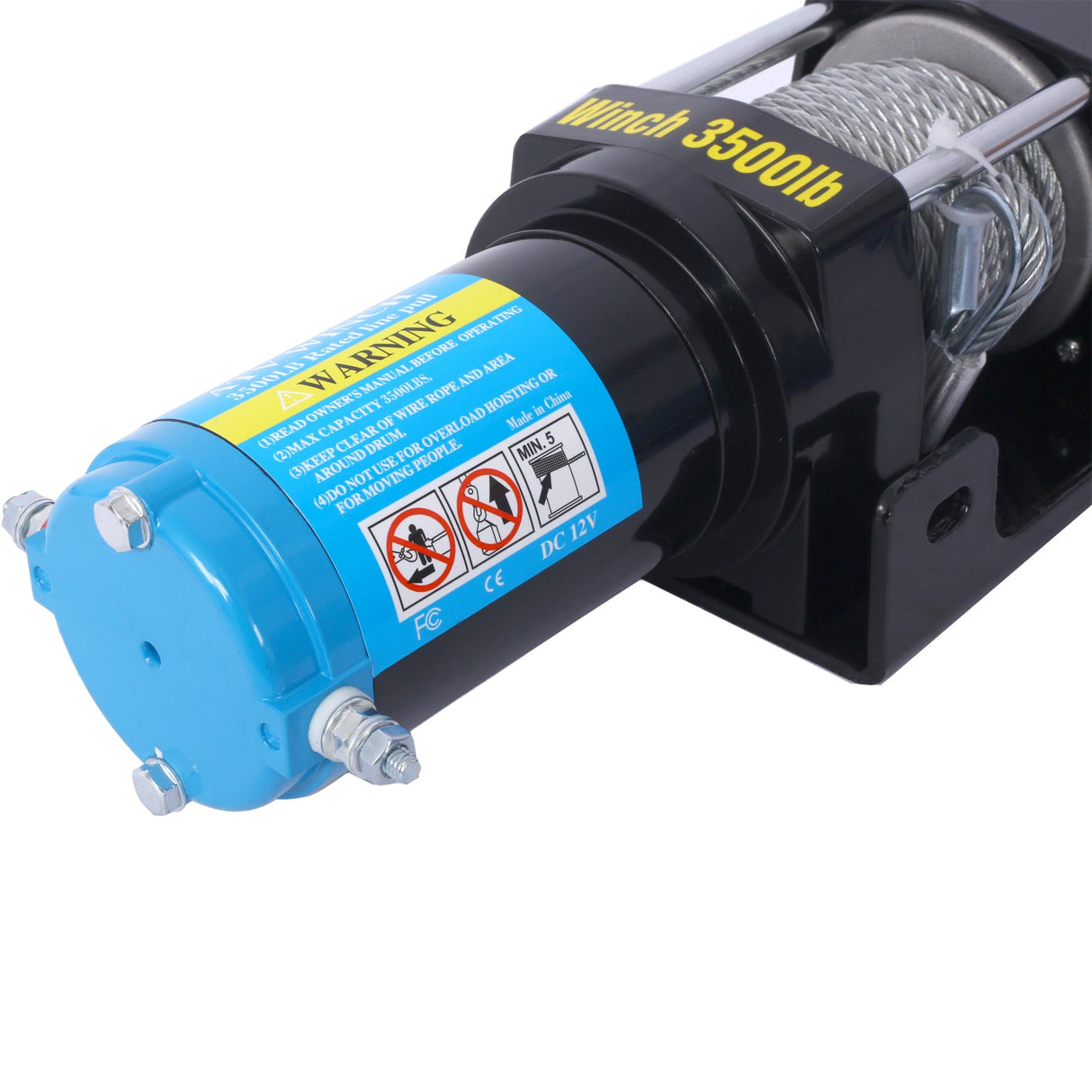 ATV/UTV 12 V 3500LBS Electric Winch with Steel Cable Wire and Wireless Remote Control Roller Fairlead - Fab Heavy Parts