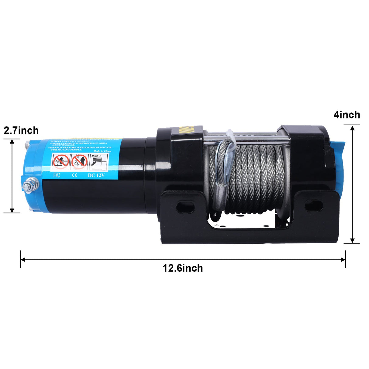ATV/UTV 12 V 3500LBS Electric Winch with Steel Cable Wire and Wireless Remote Control Roller Fairlead - Fab Heavy Parts