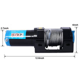 ATV/UTV 12 V 3500LBS Electric Winch with Steel Cable Wire and Wireless Remote Control Roller Fairlead - Fab Heavy Parts