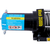 ATV/UTV 12 V 3500LBS Electric Winch with Steel Cable Wire and Wireless Remote Control Roller Fairlead - Fab Heavy Parts
