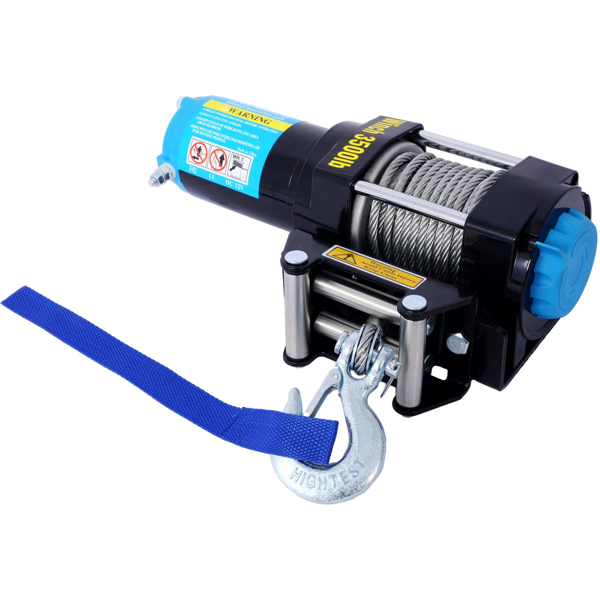 ATV/UTV 12 V 3500LBS Electric Winch with Steel Cable Wire and Wireless Remote Control Roller Fairlead - Fab Heavy Parts