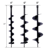 Auger Drill Bit for 3/4' Shaft 4IN+6IN+8IN - Fab Heavy Parts