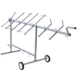 Auto Paint Stand Panel Hood Hanger Spray Rack 360º Rotating - Silver - Fab Heavy Parts