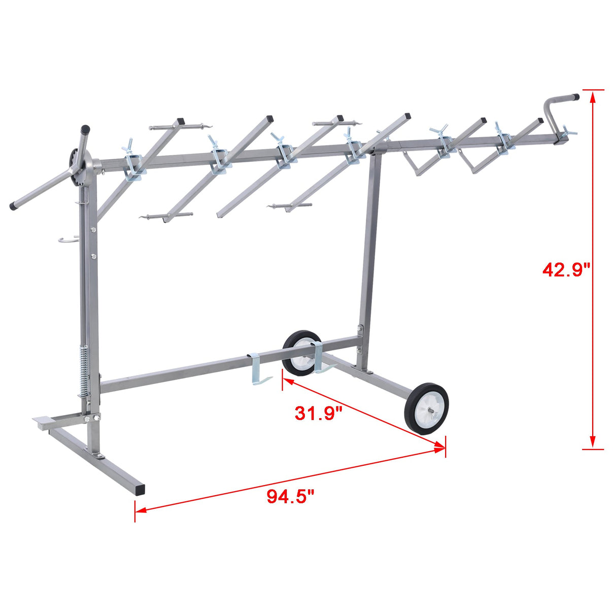Auto Paint Stand Panel Hood Hanger Spray Rack 360º Rotating - Silver - Fab Heavy Parts
