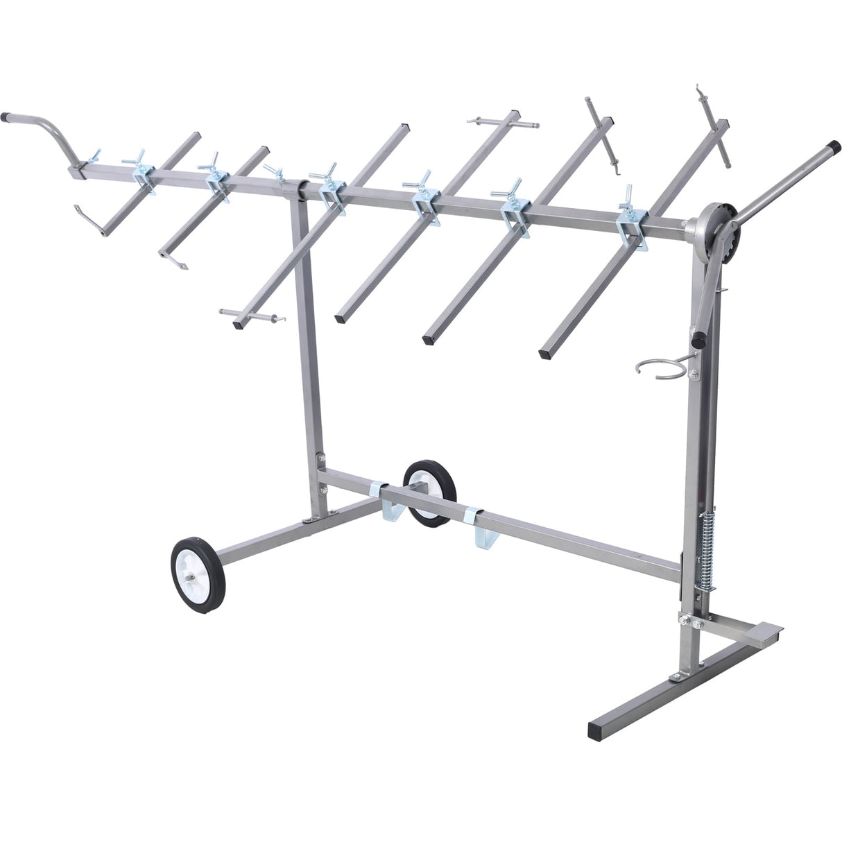 Auto Paint Stand Panel Hood Hanger Spray Rack 360º Rotating - Silver - Fab Heavy Parts