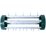 Spike Lawn Aerator Heavy Duty Rotary Push with Steel Handle--Green