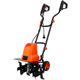 13.5AMP Electric Tiller Corded 120V/60HZ 18-Inch Width 9-Inch Depth with 24 Steel Tines Adjustable Wheels