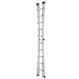 Aluminum Multi-Position Ladder with Wheels 300 lbs Weight Rating 22 FT--Metallic Grey