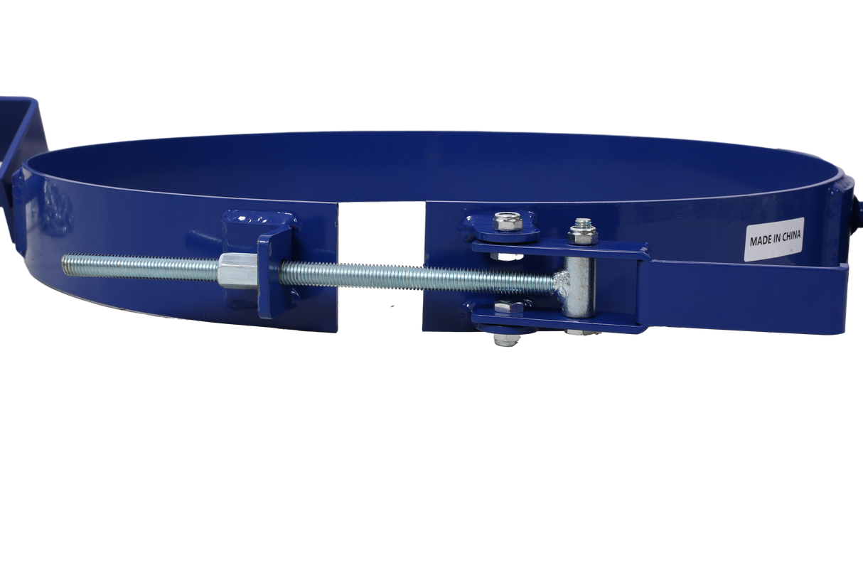 55 Gallon Drum Lifter Ring Steel Tilting Painted Carbon 1200 Lbs Capacity--Blue