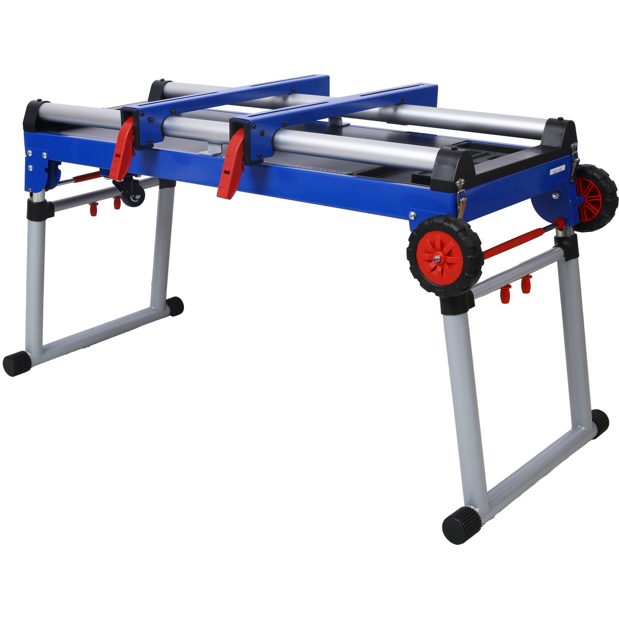 5-in-1 Portable Workbench with Detachable Miter Saw Stand & Height Adjustable Legs Scaffold/Dolly/Creeper/Platform