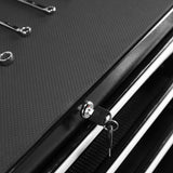 7引き出しポータブルローリングツールチェストボックス - ブラック