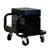 300 Lbs Capacity Heavy Duty Rolling Bench with 360 Degree Swivel Wheels--Black