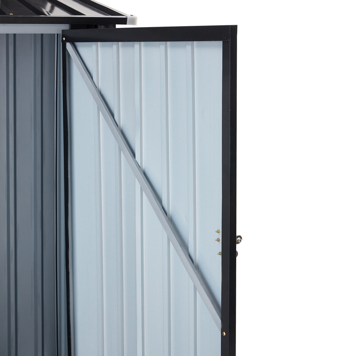 3 x 3 FT Outdoor Storage Shed with Single Lockable Door Metal Steel--Dark Gray