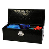 30 Inch Truck Box Heavy Duty Black Aluminum 5 Bar Tread Tool Long Box with Lock Keys 30.1"×12.8"×10.4"