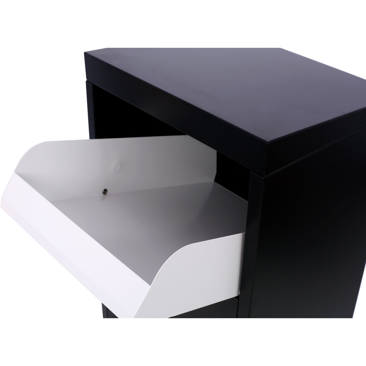 Package Delivery Box 14'' x 11.3'' x 42'' Galvanized Steel Parcel Mailbox w/ Code Lock & Mounting Hardware--Black and White