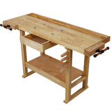 55-Inch Wooden Workbench for Garage Workshop and Home