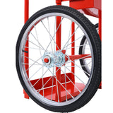Large Dual Oxygen Tank Cart Dolly with Double Cylinder 20" Pneumatic Wheels Two Fastening Belts--Red