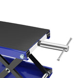 Podnośnik nożycowy motocyklowy o udźwigu 1100 funtów z szerokim pokładem i agrafką Podnośnik centralny 3,7–14 cali Stojak korbowy Stal do rowerów ulicznych Rowery cruiser Touring