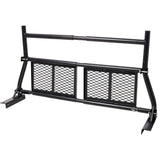Pickup Truck Headache Rack Adjustable Steel Truck Back Rack Mesh Window Protector Head Frame Bed--Black
