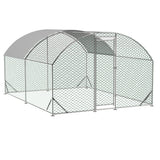 Large Metal Chicken Coop with Waterproof and Anti-UV Cover Dome Shaped Walk-in Fence Cage 9.84' x 13.12' x 6.56'