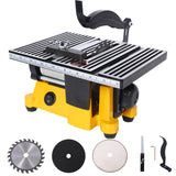 4" 90W Mini Table Saw Top Cut Off Miter Multifunctional Desktop w/ 3 Blades