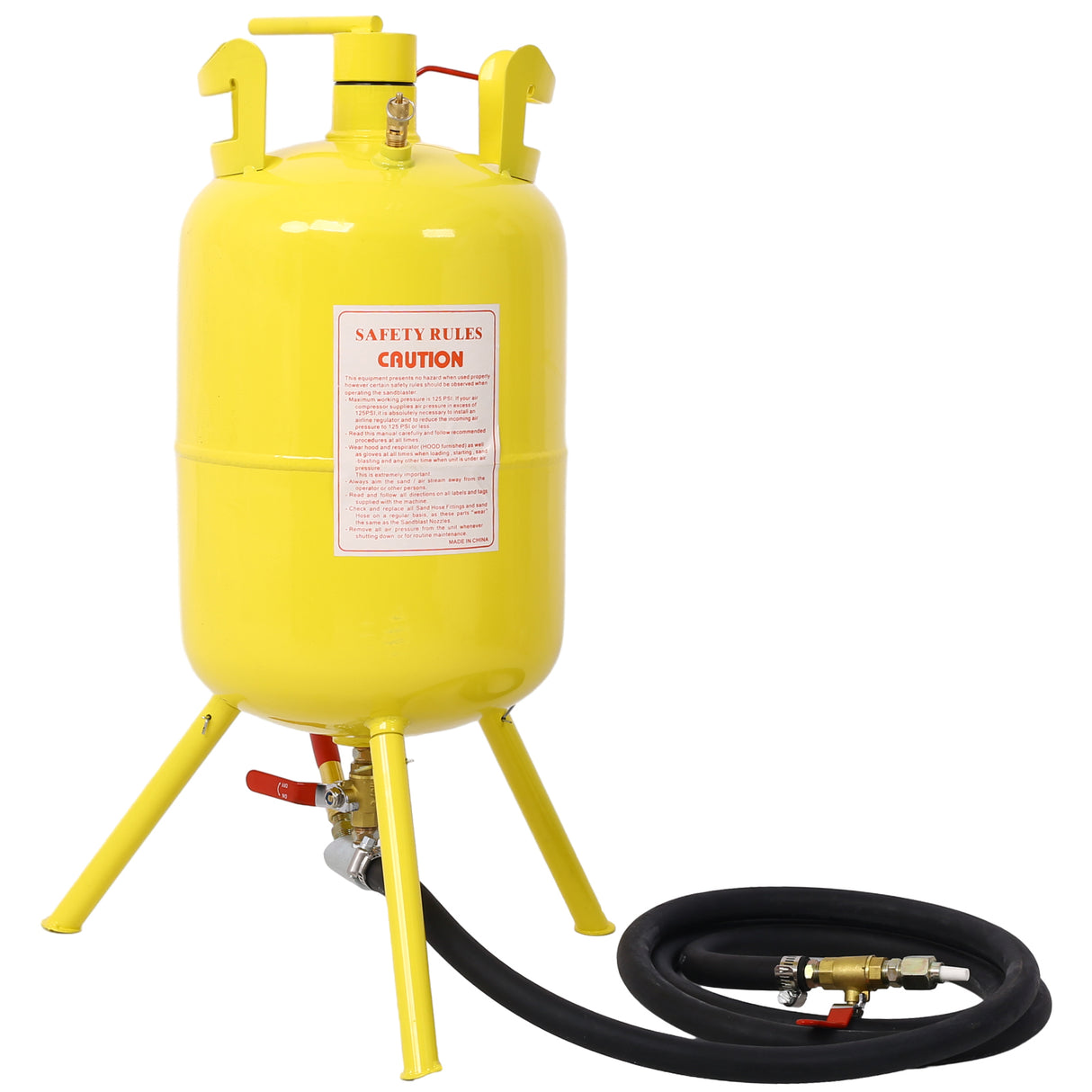5-Gallons Air Sand Blaster w/Blast Gun--Yellow