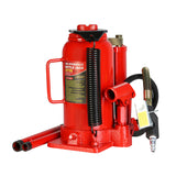 20 Ton Air Hydraulic Bottle Jack with Manual Hand Pump--Red