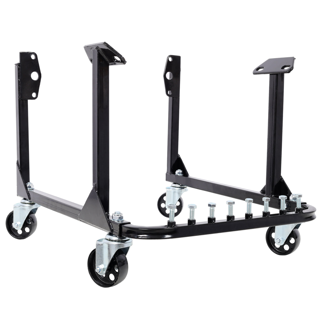750LBS Engine Cradle with Wheels Heavy-Duty Steel Motor Holder with 4 Swivel Casters and 4 Hook Positions