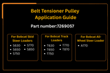 Belt Tensioner Pulley 7269057 Aftermarket Replacement For Bobcat S630 S650 S750 S770 T650 T750 T770 T870 - Fab Heavy Parts