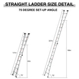 Aluminum Multi-Position Ladder with Wheels 300 lbs Weight Rating 22 FT--Metallic Grey