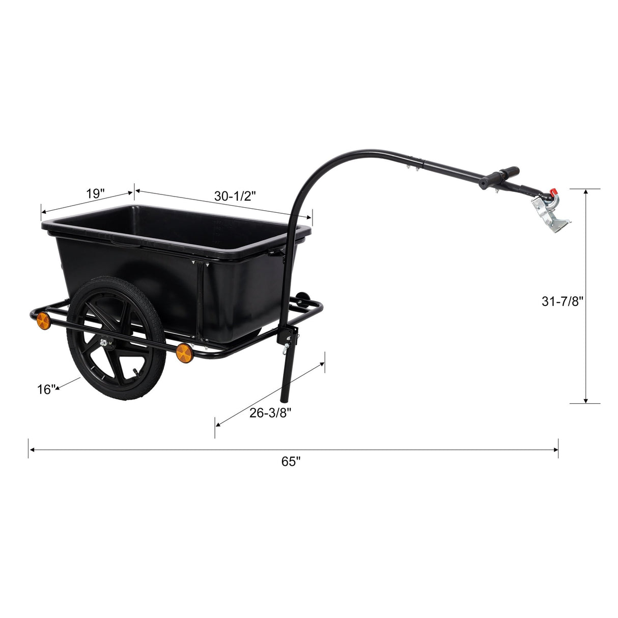 Bike Cargo Trailer with Support Bar Waterproof Cover, Removable Box, Utility Bike Wagon Trailer for Shopping Camping and Outdoor Activities - Fab Heavy Parts