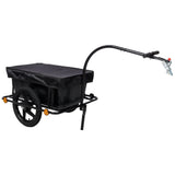 Bike Cargo Trailer with Support Bar Waterproof Cover, Removable Box, Utility Bike Wagon Trailer for Shopping Camping and Outdoor Activities - Fab Heavy Parts