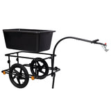 Bike Cargo Trailer with Support Bar Waterproof Cover, Removable Box, Utility Bike Wagon Trailer for Shopping Camping and Outdoor Activities - Fab Heavy Parts