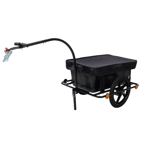 Bike Cargo Trailer with Support Bar Waterproof Cover, Removable Box, Utility Bike Wagon Trailer for Shopping Camping and Outdoor Activities - Fab Heavy Parts