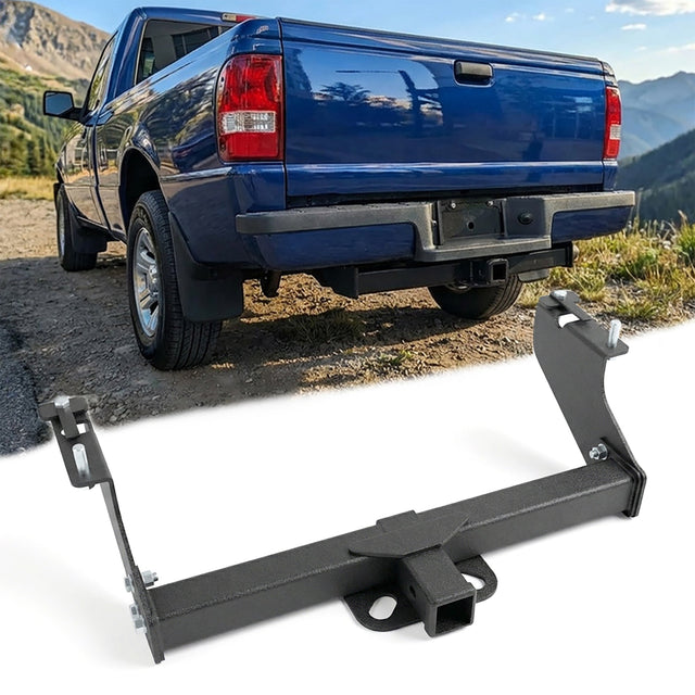 Black Class 3 Tow Trailer Hitch 2 Inch Receiver Compatible with 1983 - 2011 Ford Ranger 1994 - 2009 Mazda B2300 B3000 B4000 Pickup - Fab Heavy Parts
