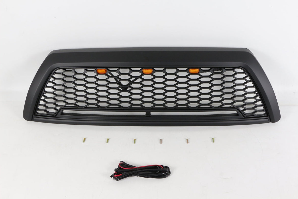 Black Front Grille with Light Fits For Toyota 4 Runner 2006 - 2009 Honeycomb Grill - Fab Heavy Parts